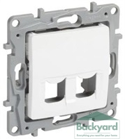 Розетка за 2xRJ45 Keystone цвят Бял Niloe Legrand