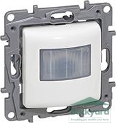 Датчик за движение PIR, 120°, обхват 8m @ h=1.2m, LED ≤ 50W, изисква неутрала, цвят бял Niloe Legrand