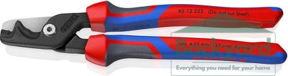 Ножици за рязане на кабел до 120мм2, синьо-червена ръкохватка 225мм, Knipex