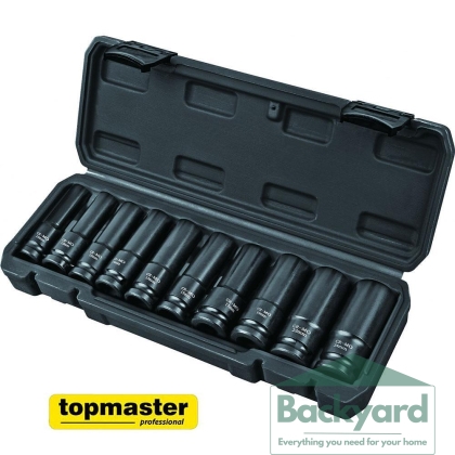 Вложки ударни, удължени, 1/2", комплект 10бр, 10-24мм, Topmaster