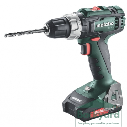 Акумулаторен винтоверт METABO BS18L,18V с 2 батерии 2 ah, зарядно и куфар