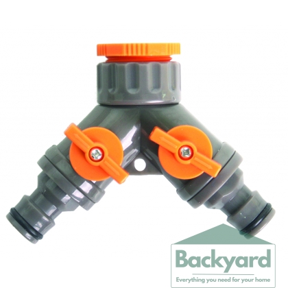 Разклонител 2 изхода със стоп 1/2"-3/4", TopGarden 