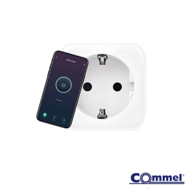 Адаптер с Wi-Fi за SMART управление 16A с мерител чрез Ios/Android приложение Commel IoT