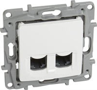 Розетка 2xRJ45 cat.6 UTP цвят Бял Niloe Legrand