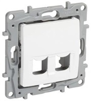 Розетка за 2xRJ45 Keystone цвят Бял Niloe Legrand