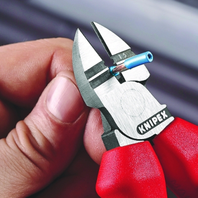 Клещи диагонални резачки, синьо-червена ръкохватка 125мм, Knipex