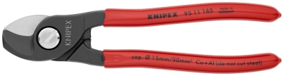 Ножици за рязане на кабел до 50мм2, червена ръкохватка 165мм, Knipex