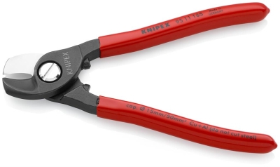 Ножици за рязане на кабел до 50мм2, червена ръкохватка 165мм, Knipex