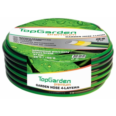 Маркуч градински четирислоен 1/2", 20м, TopGarden Premium (1/2" цола)